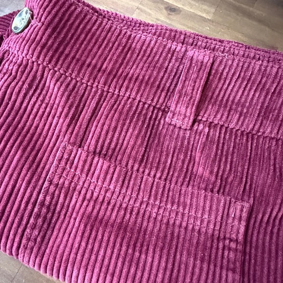 Per Se Womens Corduroy Pants Burgundy Crop Wide Leg Plus Size 24W - Picture 1 of 6